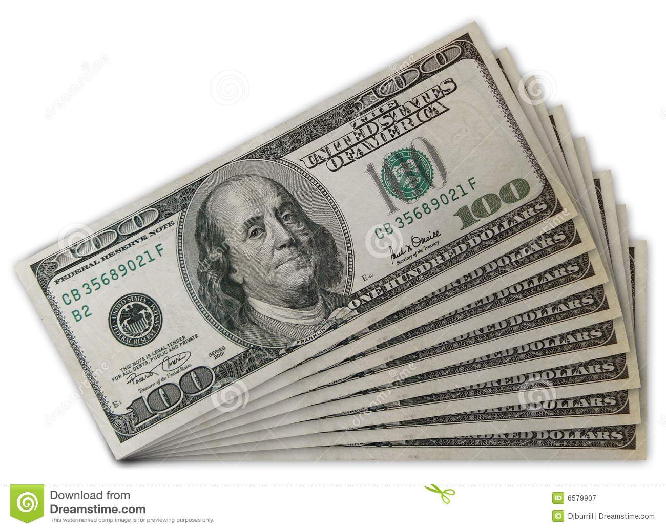 Stack Of Us 100 Dollar Bills Royalty Free Stock Photography   Image