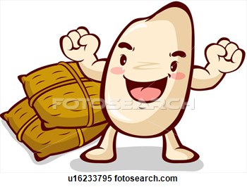      Straw Bag Uncooked Rice Local Product View Large Clip Art Graphic