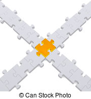3d Puzzle Intersection On White   3d Grey Puzzle Forming   