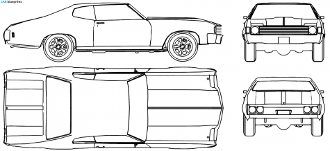 Car Blueprints   Chevrolet Chevelle Sport Blueprints Vector Drawings