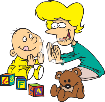 Clipart Picture Of A Mother And Baby Playing Patty Cake