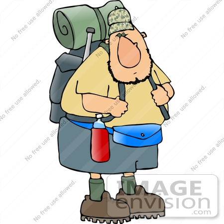 Hiker Man With Camping Gear Clipart    14991 By Djart   Royalty Free