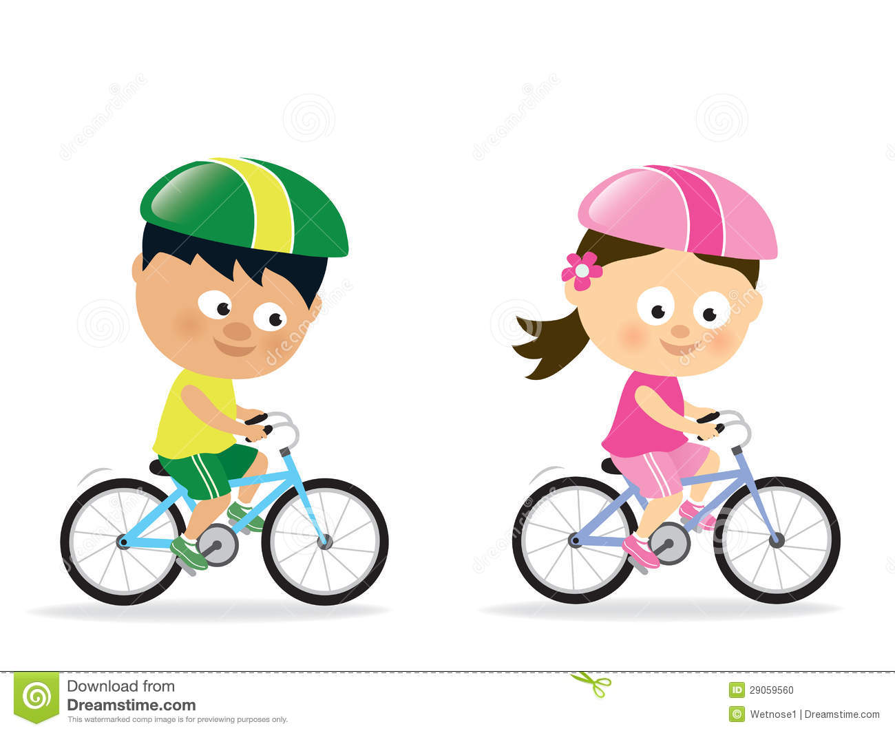 Kids Bike Riding Clipart