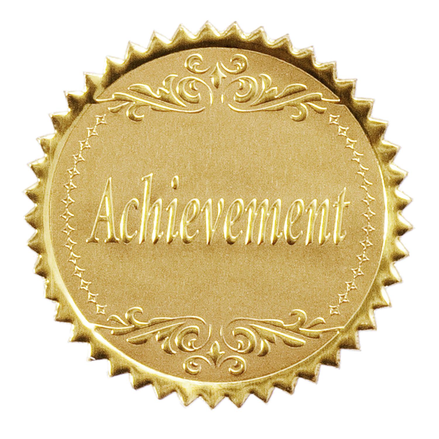 Round Gold Achievement Foil Certificate Seals  100pk   Certificate