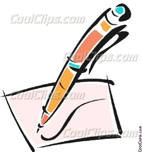Pen And Paper Writing Clipart Pen Writing On A Piece Of