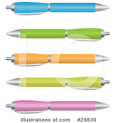 Pens Clipart  29839 By Melisende Vector   Royalty Free  Rf  Stock