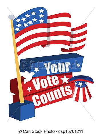 With Usa Flag   Your Vote Counts      Csp15701211   Search Clipart