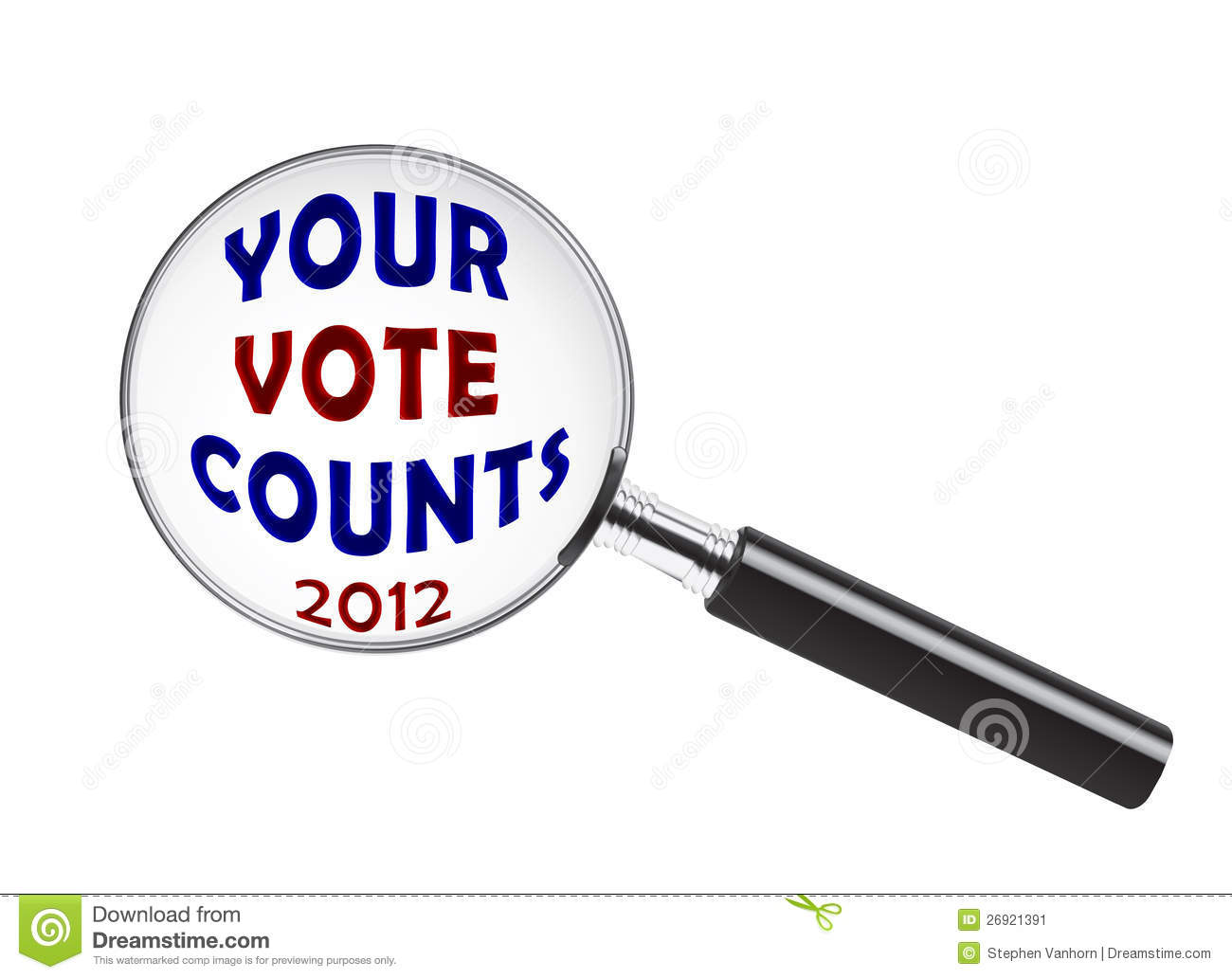 Your Vote Counts Text Under A Magnifying Glass