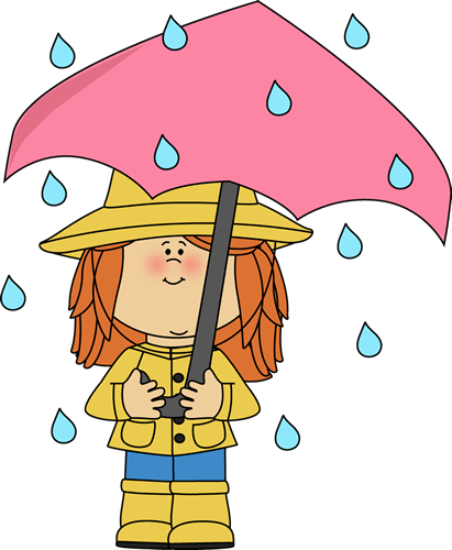 In The Rain Clip Art Image   Girl Wearing A Yellow Rain Hat Rain