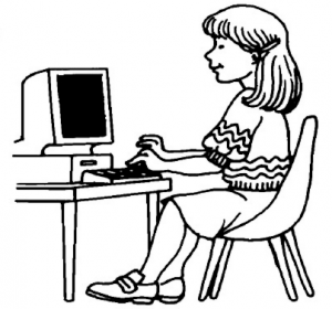 Share Girl On Computer Clipart With You Friends 