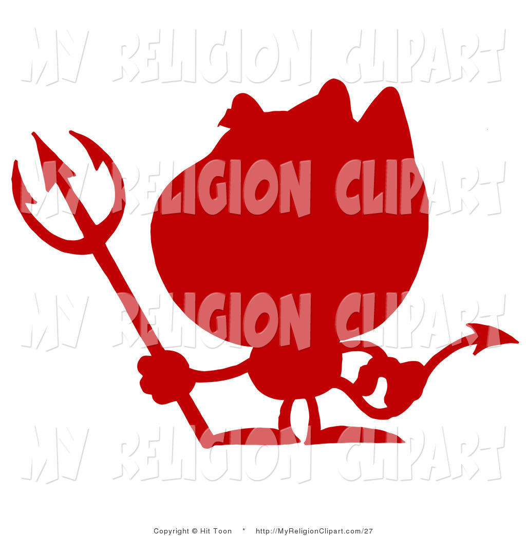 2012 Red Devil Silhouette January 20th 2012 Outlined Grinning Devil