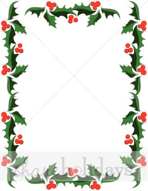 Christmas Holly Pencil Drawing Clipart Decorative Holly Stamp Clipart
