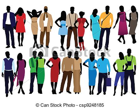 Clipart Vector Of Men And Women Fashion   Set Of Fashion People