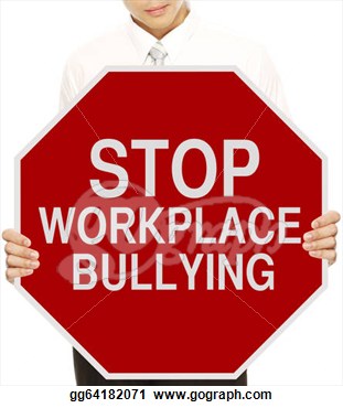 Holding A Modified Stop Sign On Workplace Bullying  Clipart Gg64182071