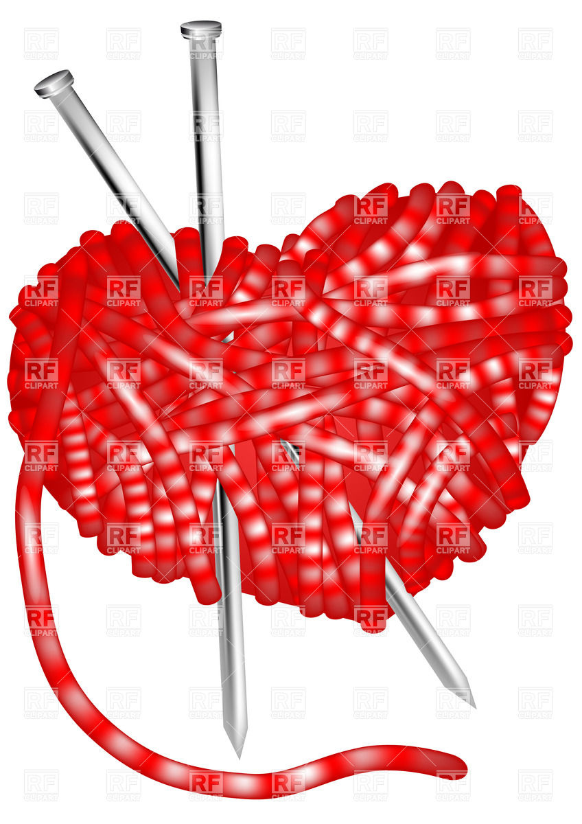 Knitting Needles In The Heart Shaped Clew 30521 Objects Download