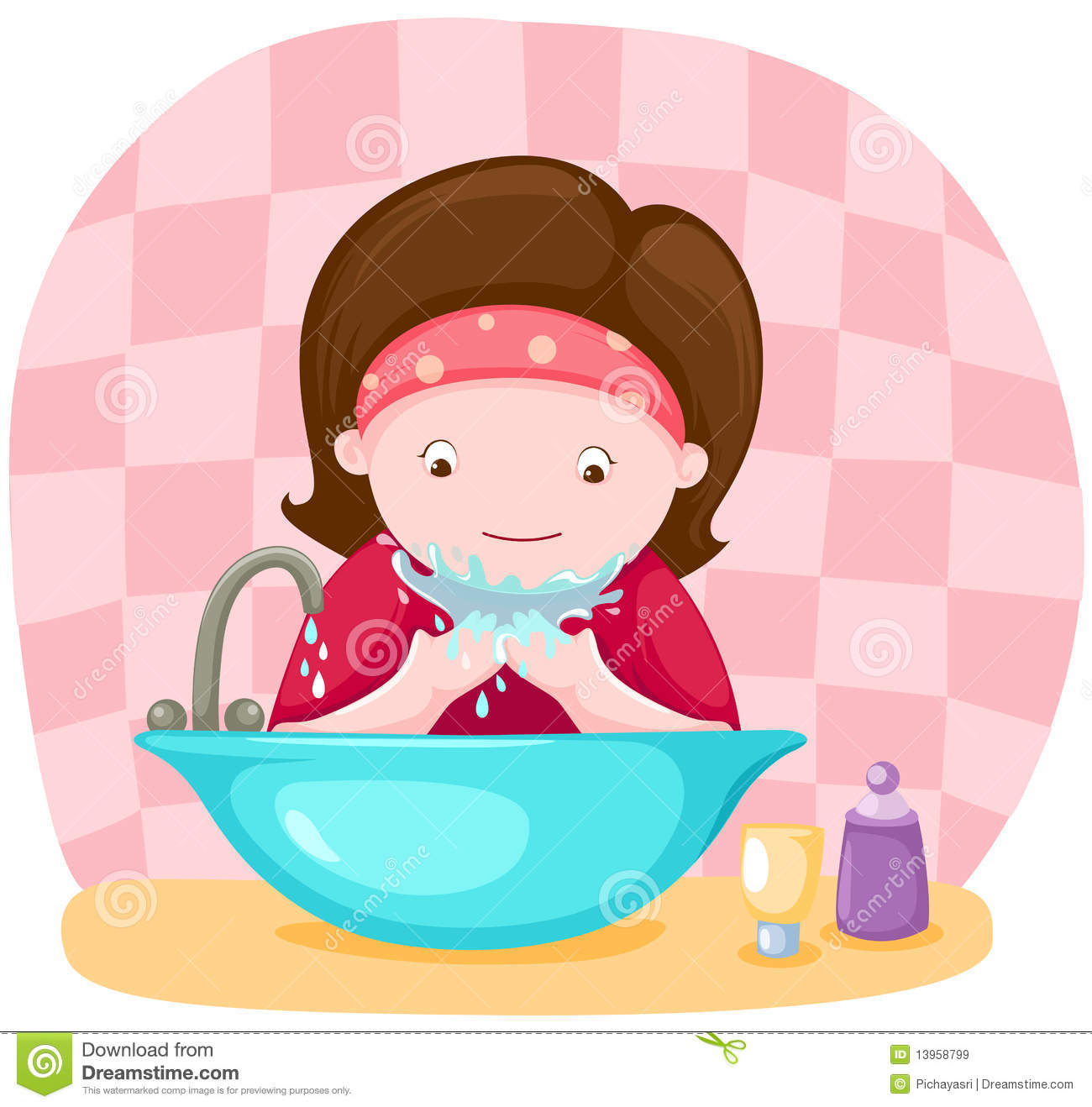Royalty Free Stock Images  Girl Washing Her Face