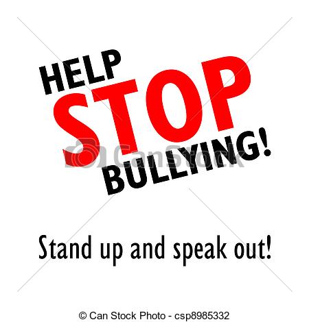Stop Bullying Black And Red Sign On A White Background