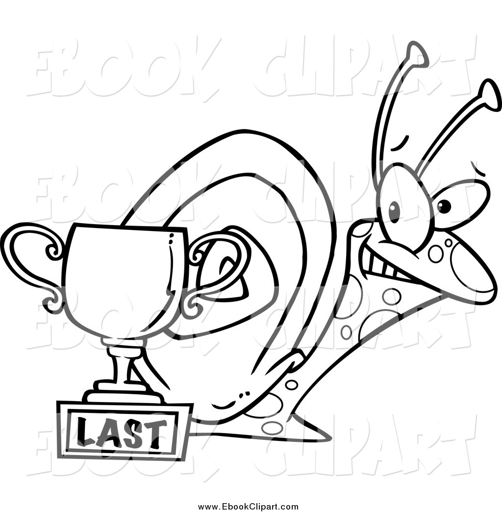 Black And White Proud Snail By A Last Place Trophy Cup By Ron Leishman