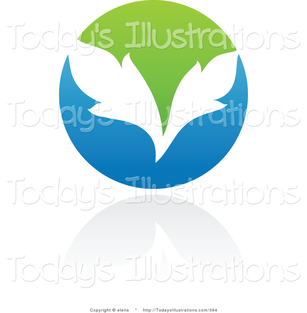 Clipart Of A Blue And Green Organic And Ecology Circle Leaf Logo    
