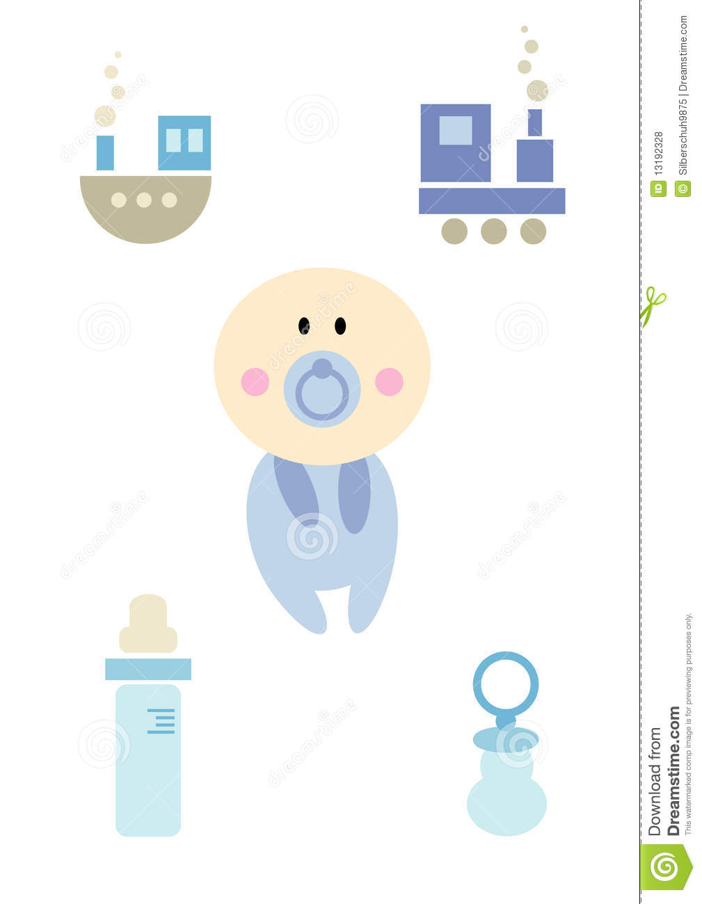 Clipart Set  Baby Boy  Blue  Royalty Free Stock Photos   Image