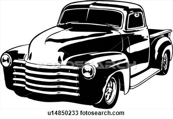Illustration Lineart Classic 1949 Chevy Pickup Truck View Large