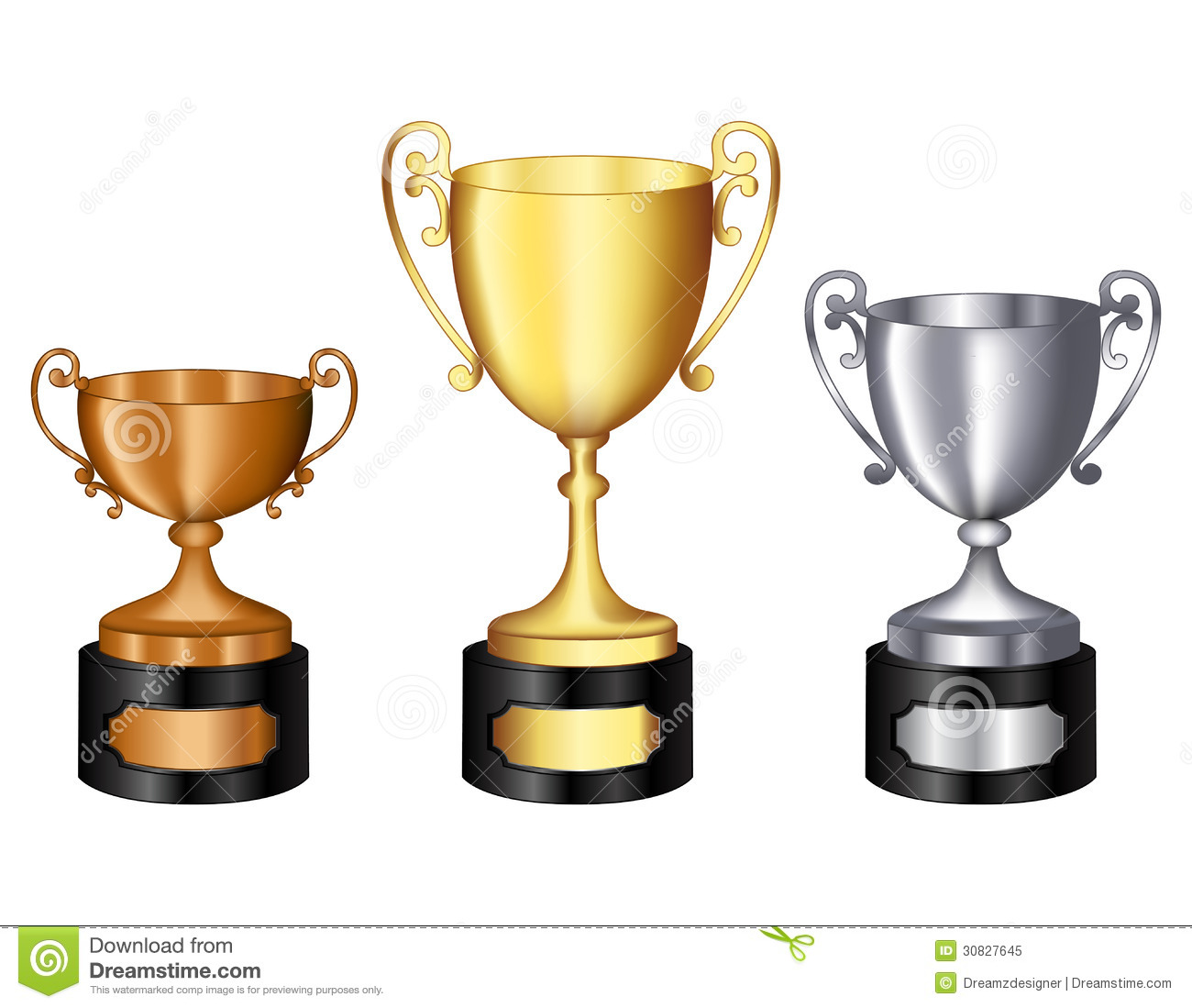 Last Place Trophy Clipart Trophy Gold Silver And Bronze