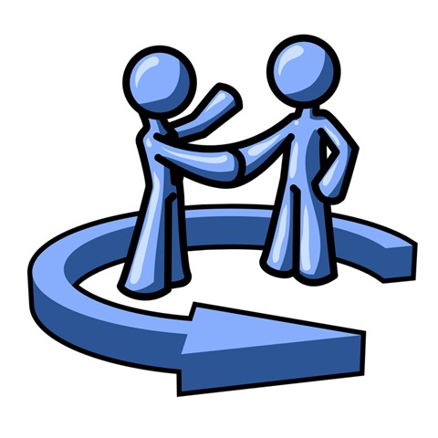 Shaking Hands With A Client While Making A Deal Clipart Illustration