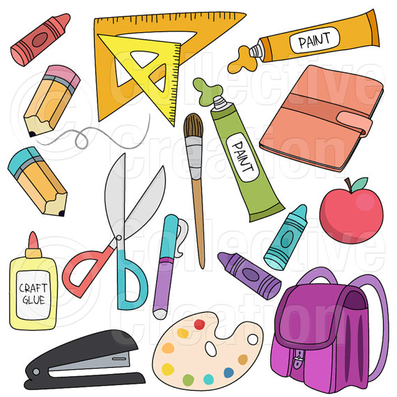 Supplies Digital Clip Art Clipart Set   Personal And Commercial Use