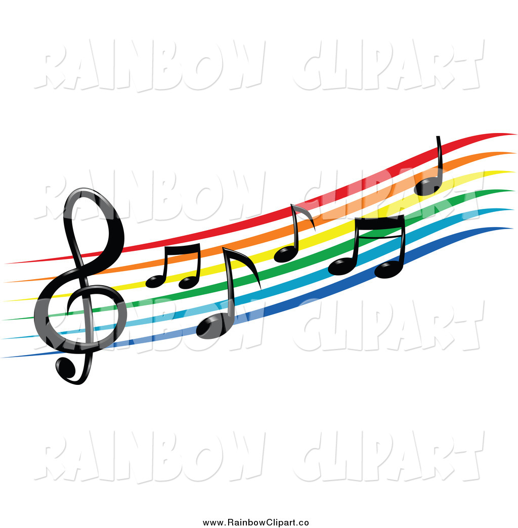 Christmas Music Notes Clip Art Colorful Music Staff Clipart Vector    