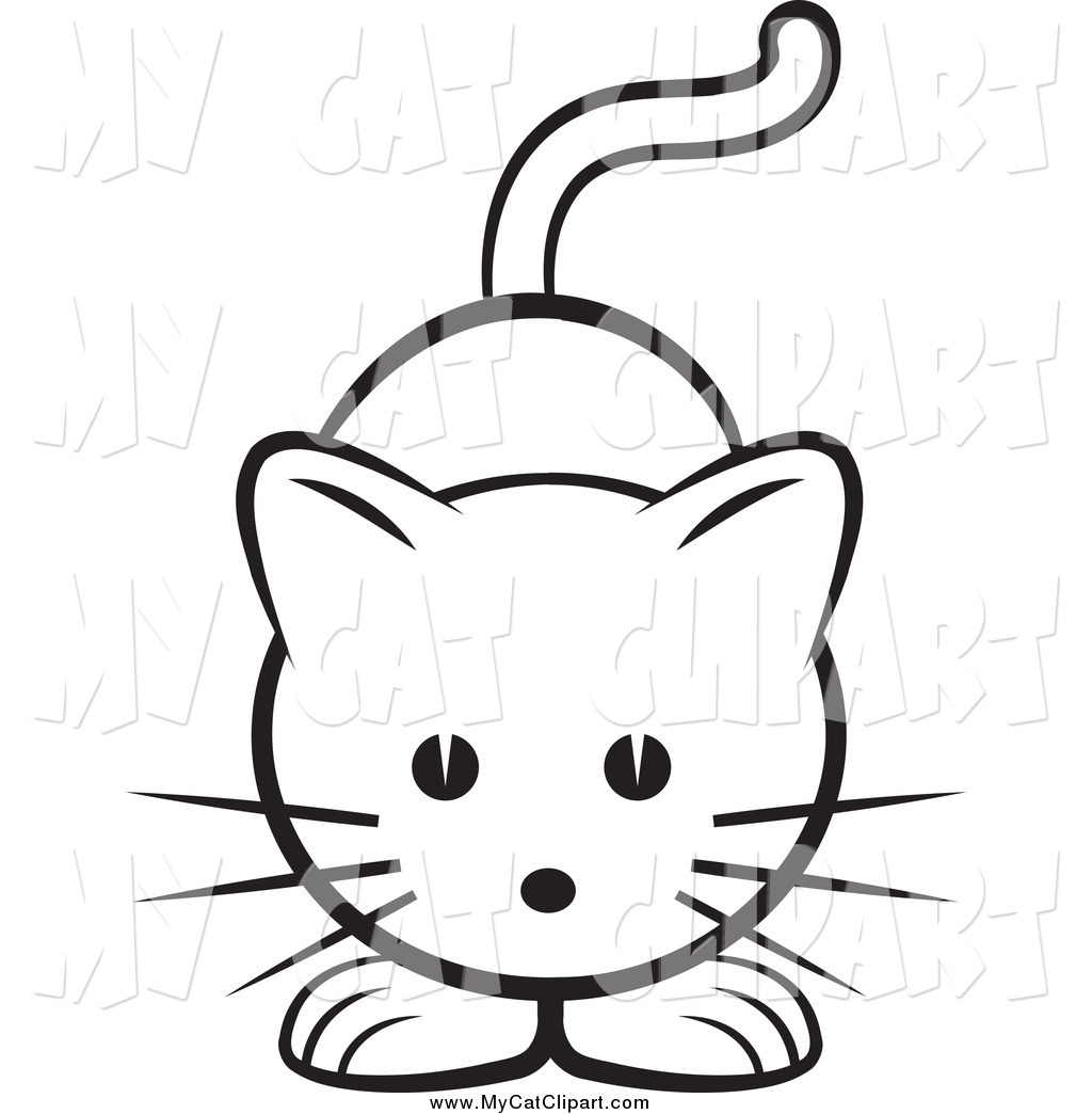 Clip Art Of A Black And White Cat By Lal Perera    2220