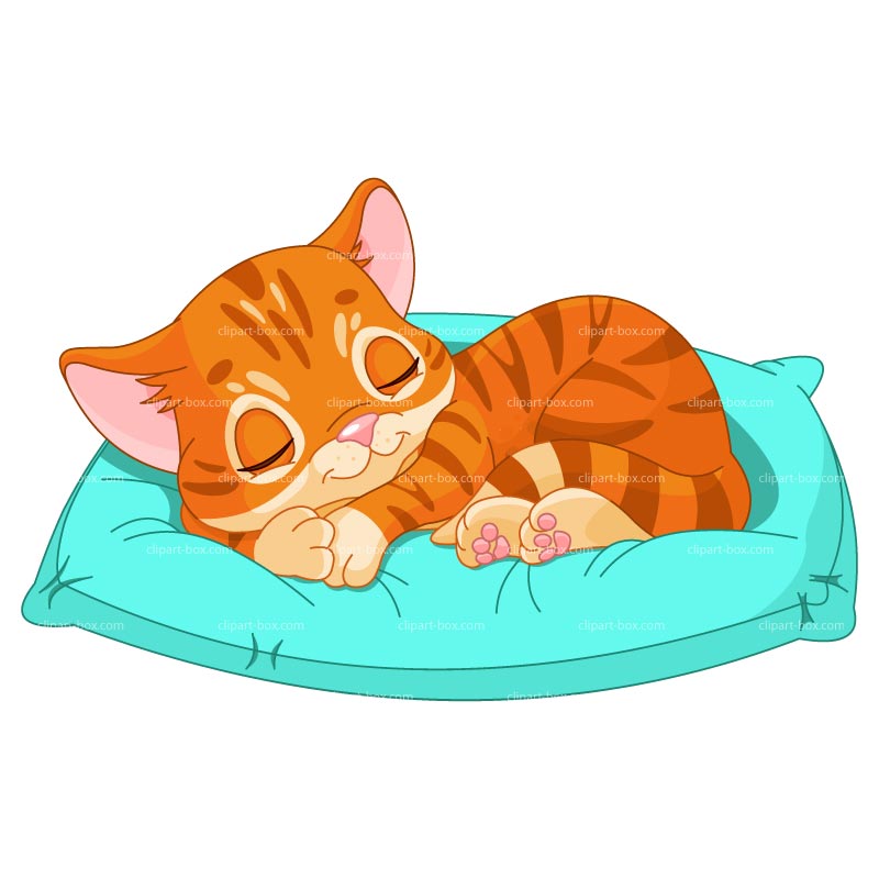 Clipart Sleeping Kitten   Royalty Free Vector Design