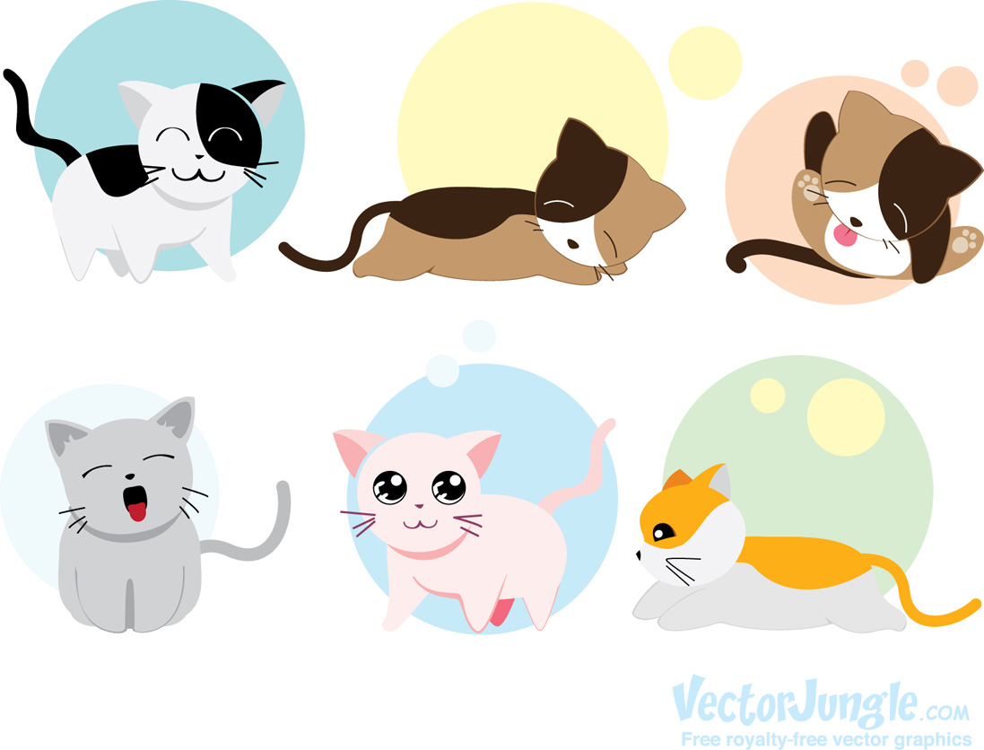 Free Vector Kittens   Vectorjungle   Free Vector Art Vector Graphics