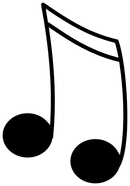 Music Notes Black And White 16th Notes Black W White Outline Hi Png