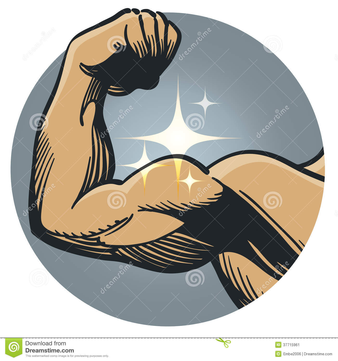 An Illustration Of A Mans Arm Flexing A Large Muscle