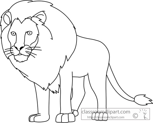Animals   Lion Animal Outline 713   Classroom Clipart
