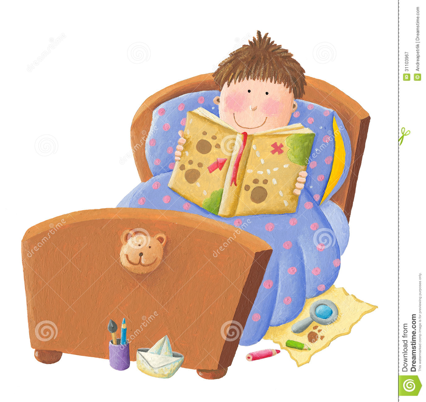 Boy Reading Bed Time Story Royalty Free Stock Photography   Image