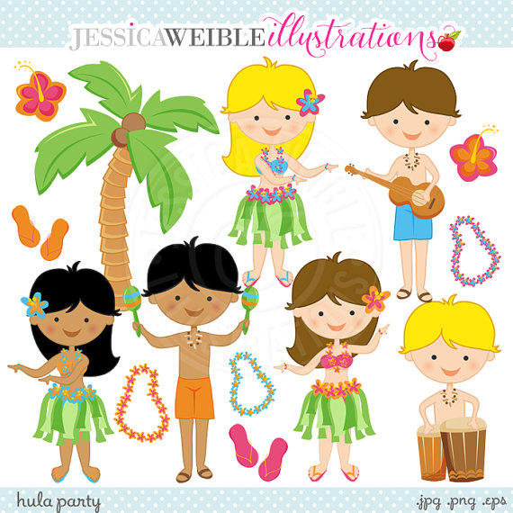Cute Digital Clipart   Commercial Use Ok   Hula Graphics Tiki Clipart