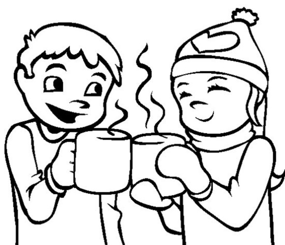Hot Chocolate Coloring Page   Printable Coloring Pages Christmas