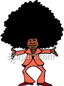 Man With Big Afro   Royalty Free Clipart Picture