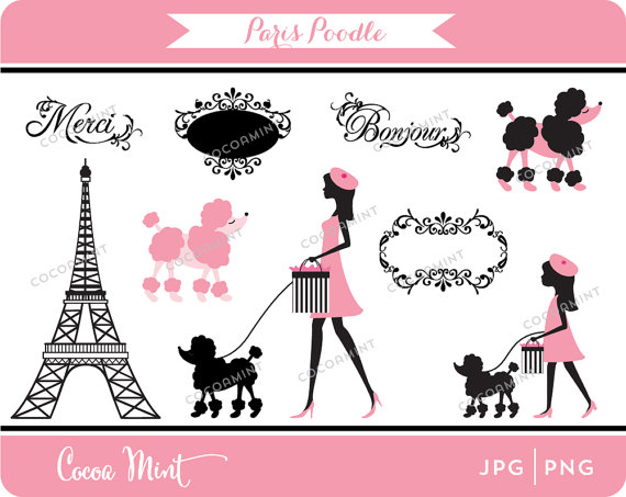 Paris Poodle Clip Art By Cocoa Mint   Catch My Party