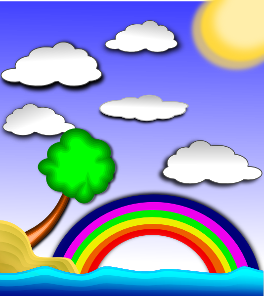 Rainbow On Beach Svg Downloads   Design   Download Vector Clip Art