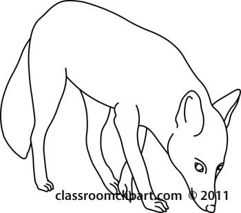 Animals   Fox Animal 59 Outline   Classroom Clipart