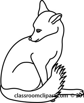 Animals   Sitting Fox Animal Outline 0509   Classroom Clipart