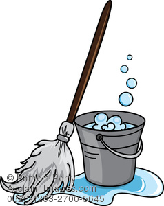Clip Art Illustration Of Bucket Of Soapy Water With A Mop   Acclaim