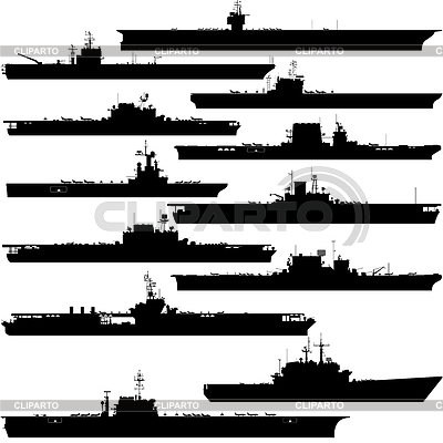 Contour Image Of Aircraft Carriers  Illustration On White Background