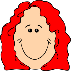 Red Hair Female Cartoon Face Clip Art