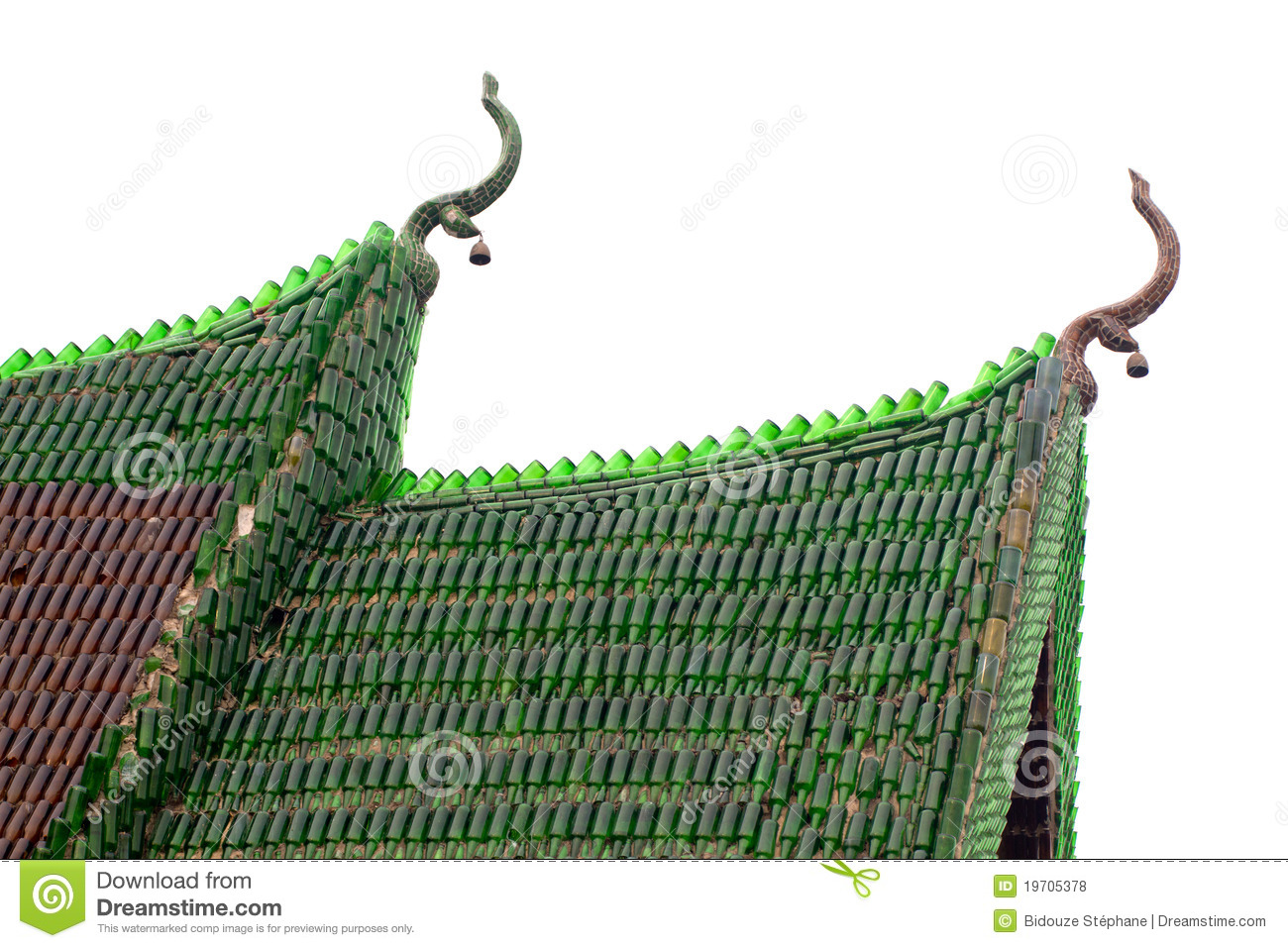 Roof Made Of Empty Glass Bottle Isolated On White Thailand Mr No Pr No