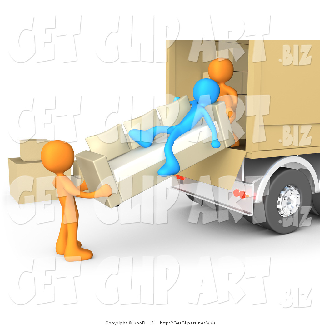 While Two Orange Men Load Furniture On A Moving Truck By 3pod    830
