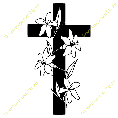 Cross With Flowers Clip Art