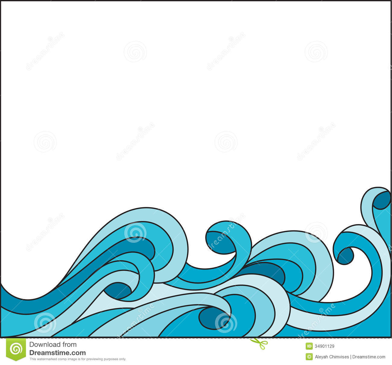 Ocean Waves Border Clipart Wave Royalty Free Stock Images